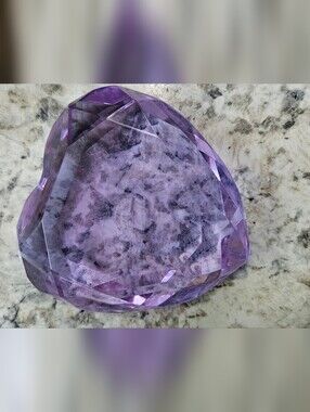 Large Faceted Purple Crystal Decorative Accent Rosenthal